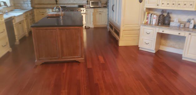 Brazilian Cherry Hardwood Floor Refinish in Northville MI